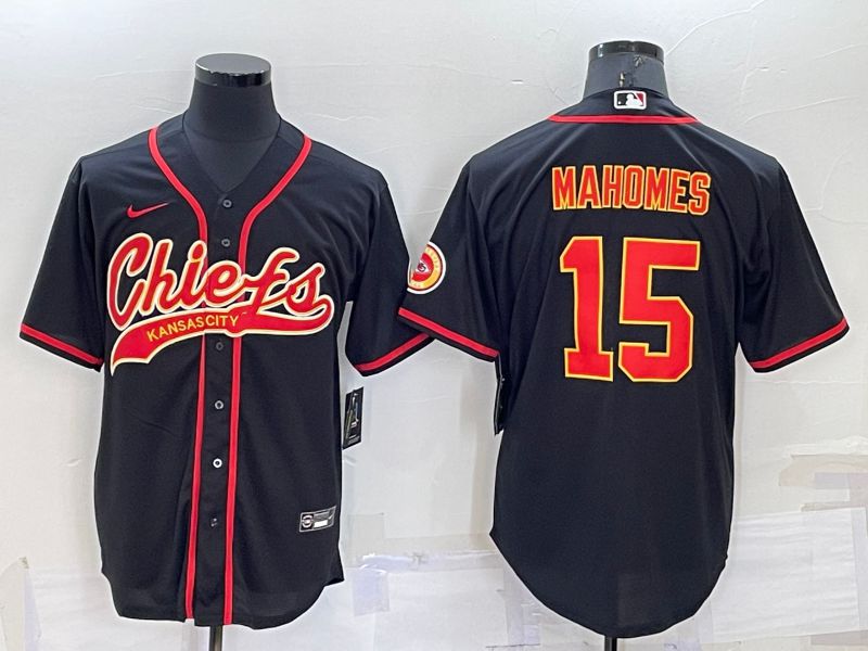 Men Kansas City Chiefs #15 Mahomes Black 2022 Nike Co branded NFL Jersey